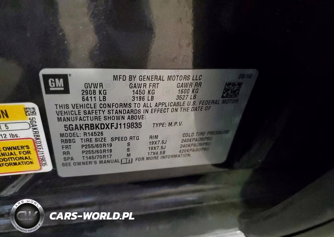 2015 Buick Enclave VIN:5GAKRBKDXFJ119835 - 13