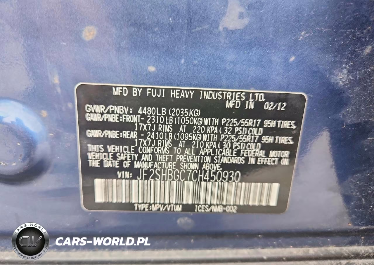 2012 Subaru Forester Touring VIN:JF2SHBGC7CH450930 - 12