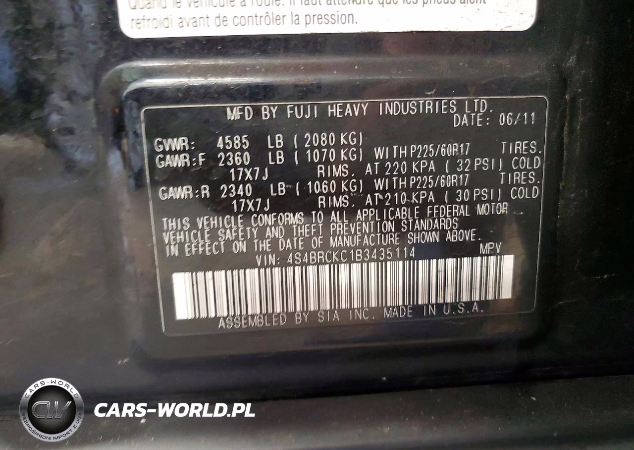 2011 Subaru Outback 2.5I Limited VIN:4S4BRCKC1B3435114 - 13