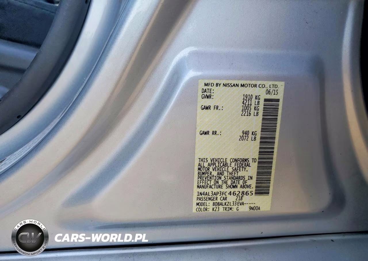2015 Nissan Altima 2.5 Sv VIN:1N4AL3AP3FC462865 - 13
