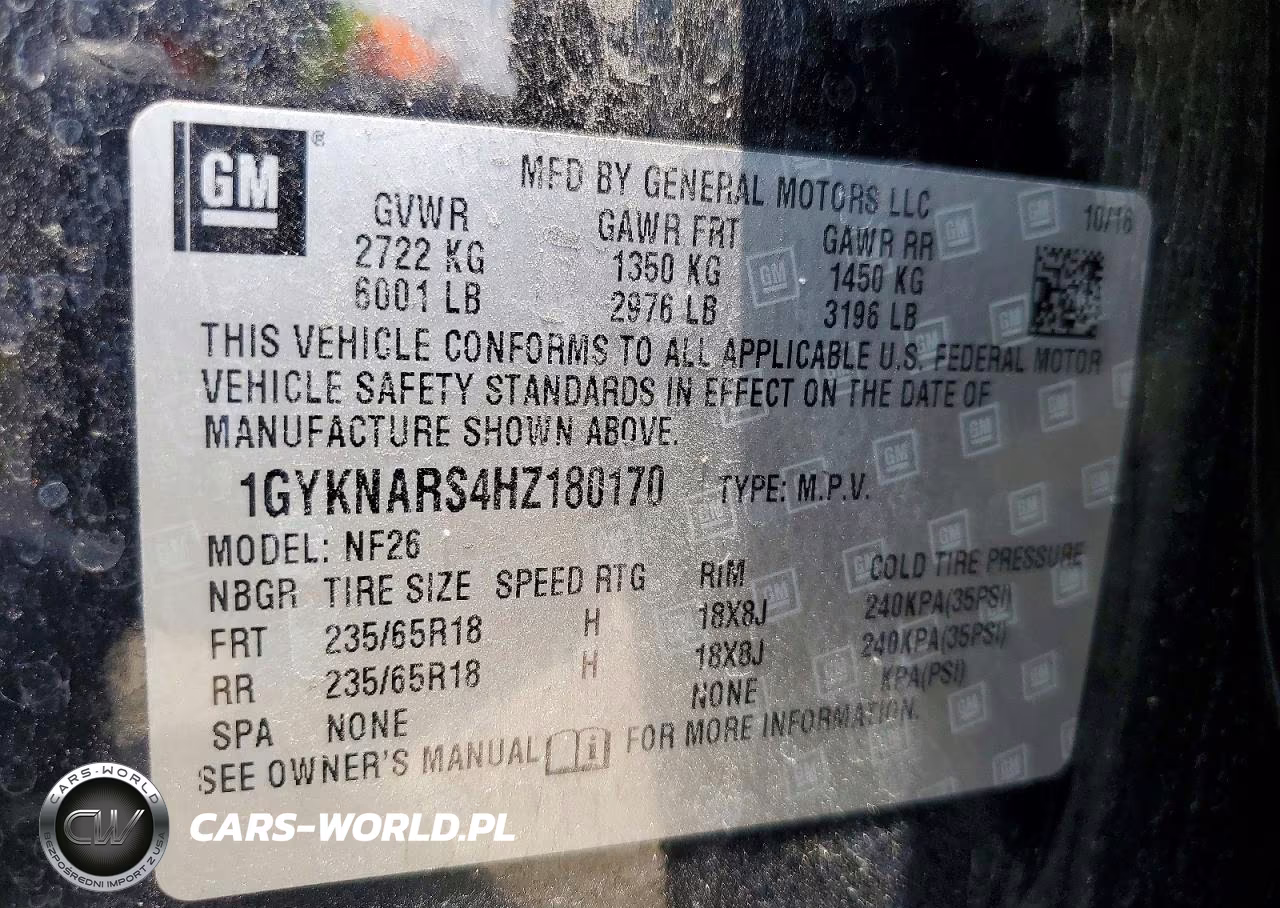 2017 Cadillac Xt5 VIN:1GYKNARS4HZ180170 - 13
