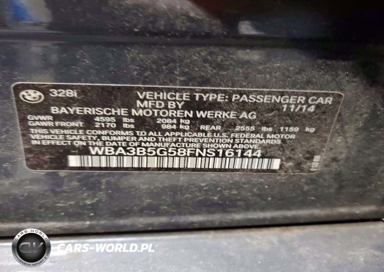 2015 BMW 3 Series VIN:WBA3B5G58FNS16144 - 12