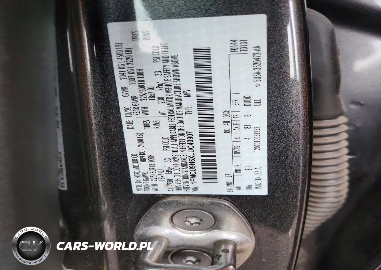 2020 Ford Escape Sel VIN:1FMCU9H6XLUC40907 - 12