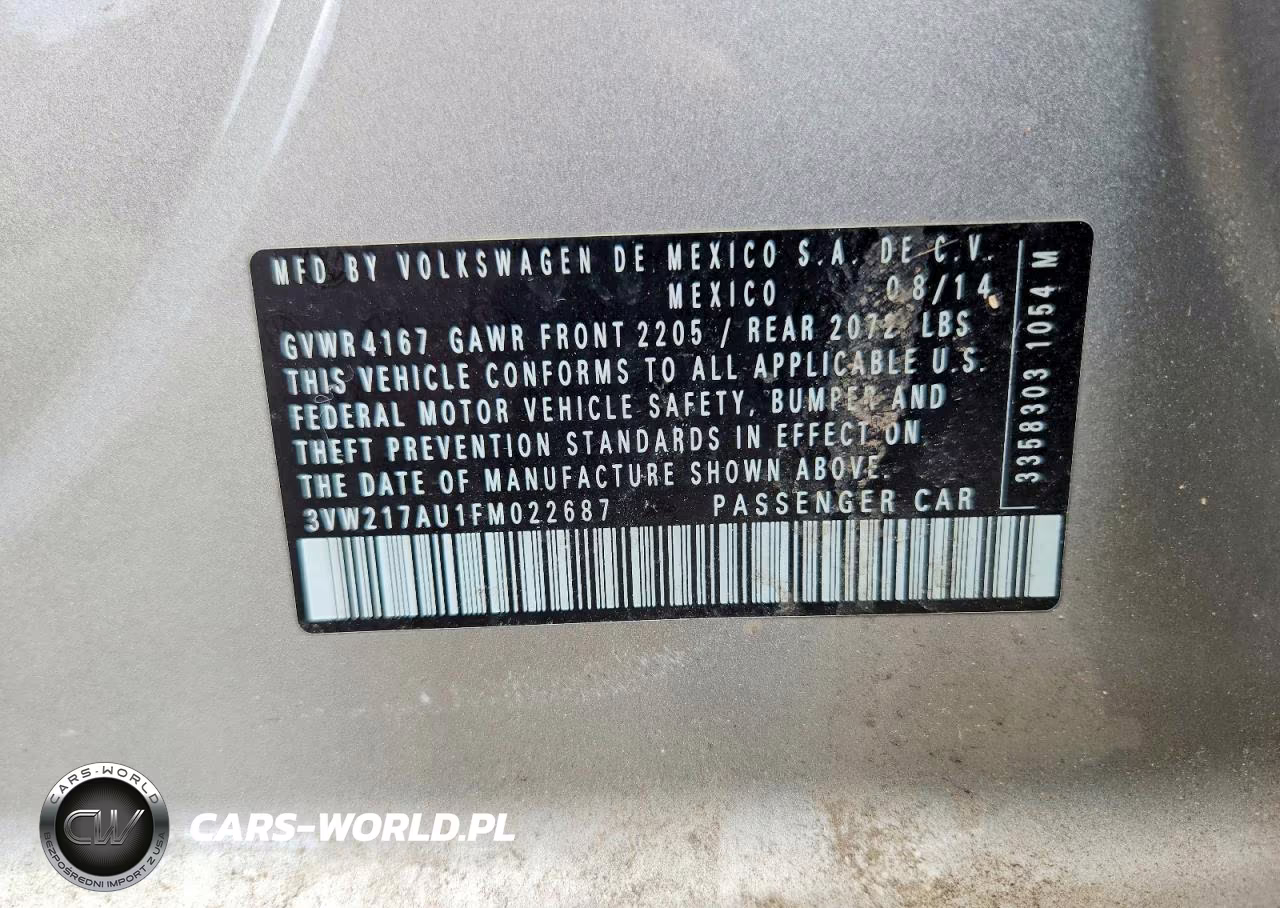 2015 Volkswagen Golf VIN:3VW217AU1FM022687 - 12