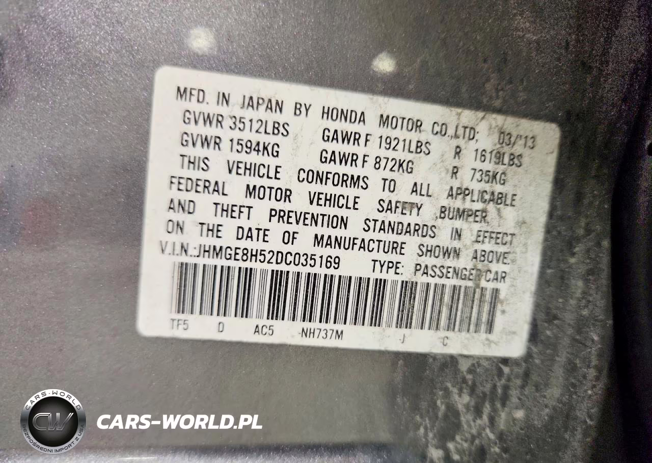 2013 Honda Fit Sport VIN:JHMGE8H52DC035169 - 12