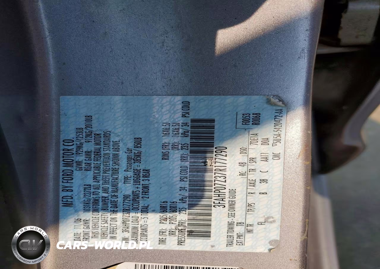 2007 Ford Fusion Se VIN:3FAHP07Z37R177290 - 12