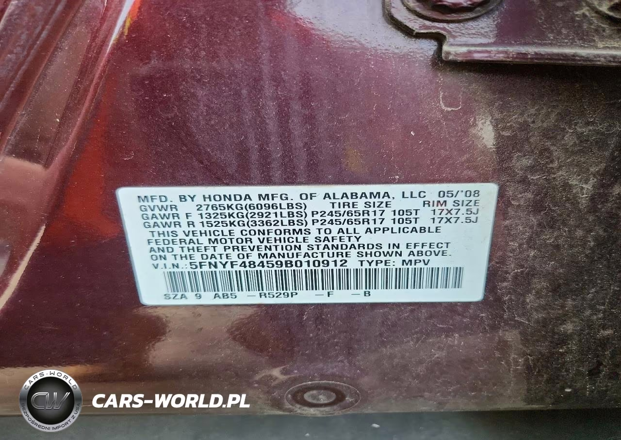 2009 Honda Pilot Ex VIN:5FNYF48459B010912 - 13