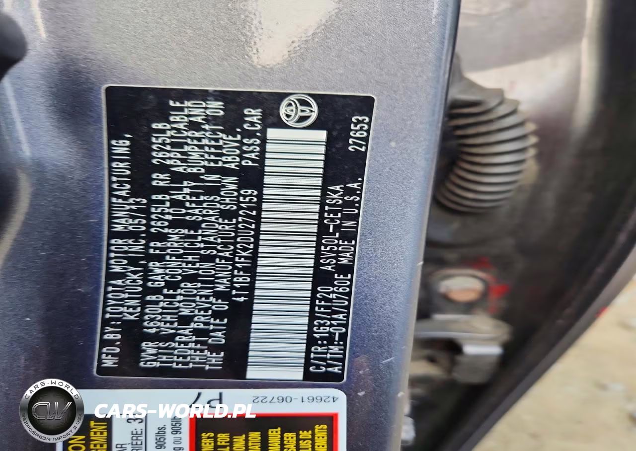 2013 Toyota Camry Se VIN:4T1BF1FK2DU272159 - 12