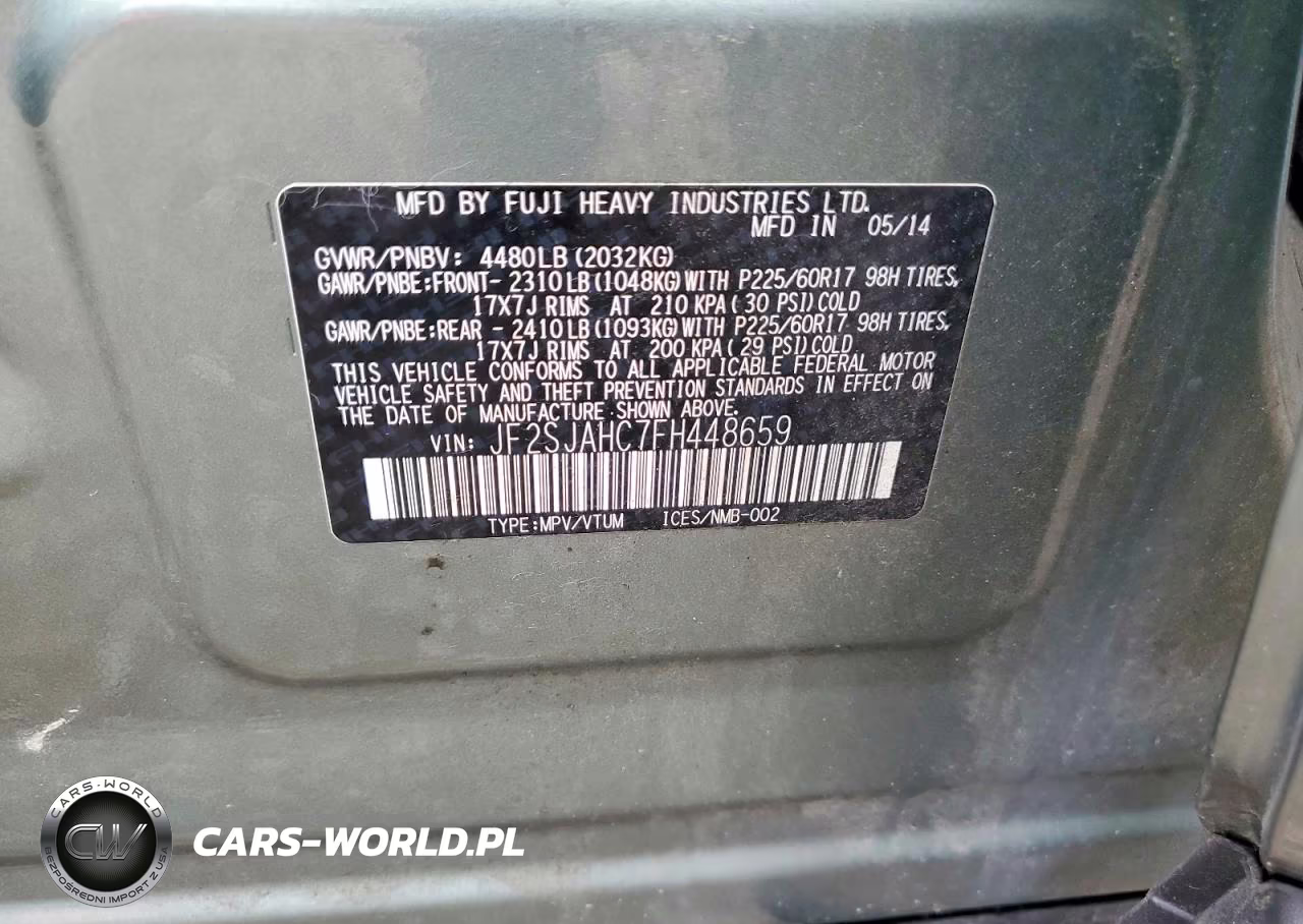 2015 Subaru Forester 2.5I Limited VIN:JF2SJAHC7FH448659 - 13