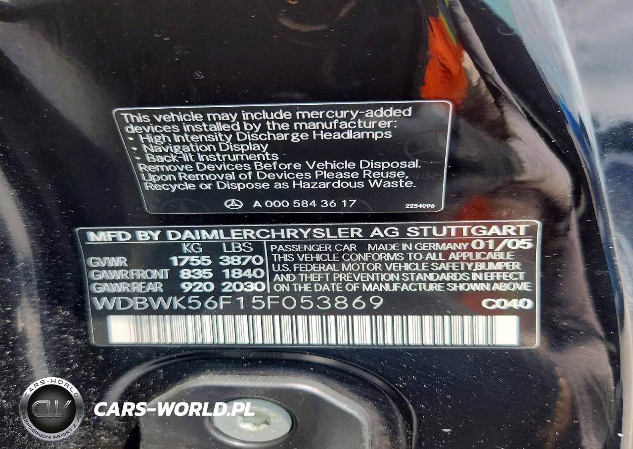 2005 Other Slk350 VIN:WDBWK56F15F053869 - 12
