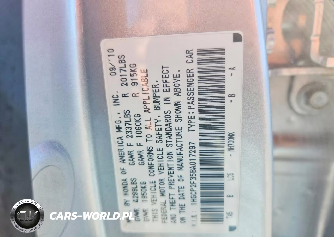 2011 Honda Accord Lx VIN:1HGCP2F35BA017297 - 12