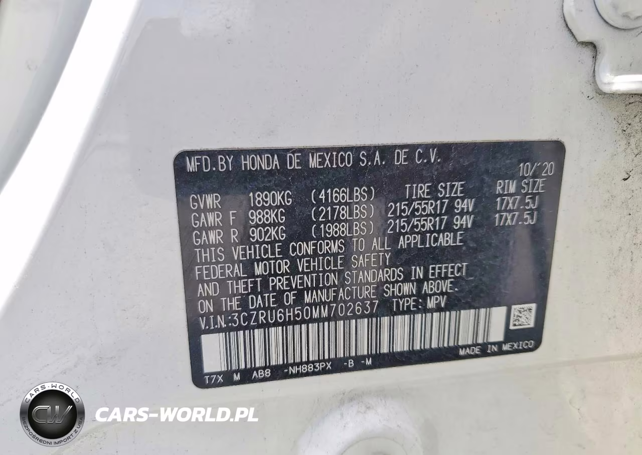2021 Honda Hr-V Ex VIN:3CZRU6H50MM702637 - 13