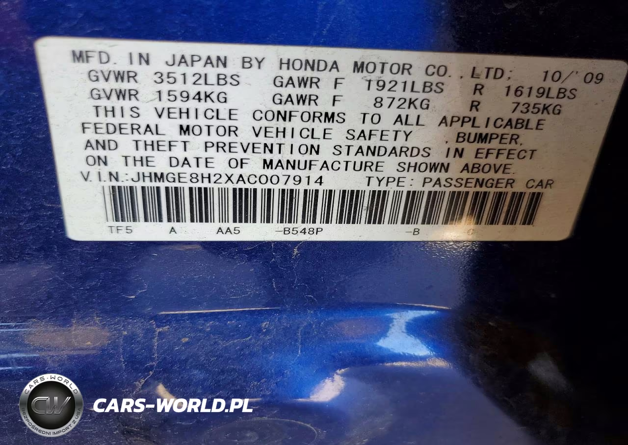 2010 Honda Fit VIN:JHMGE8H2XAC007914 - 13