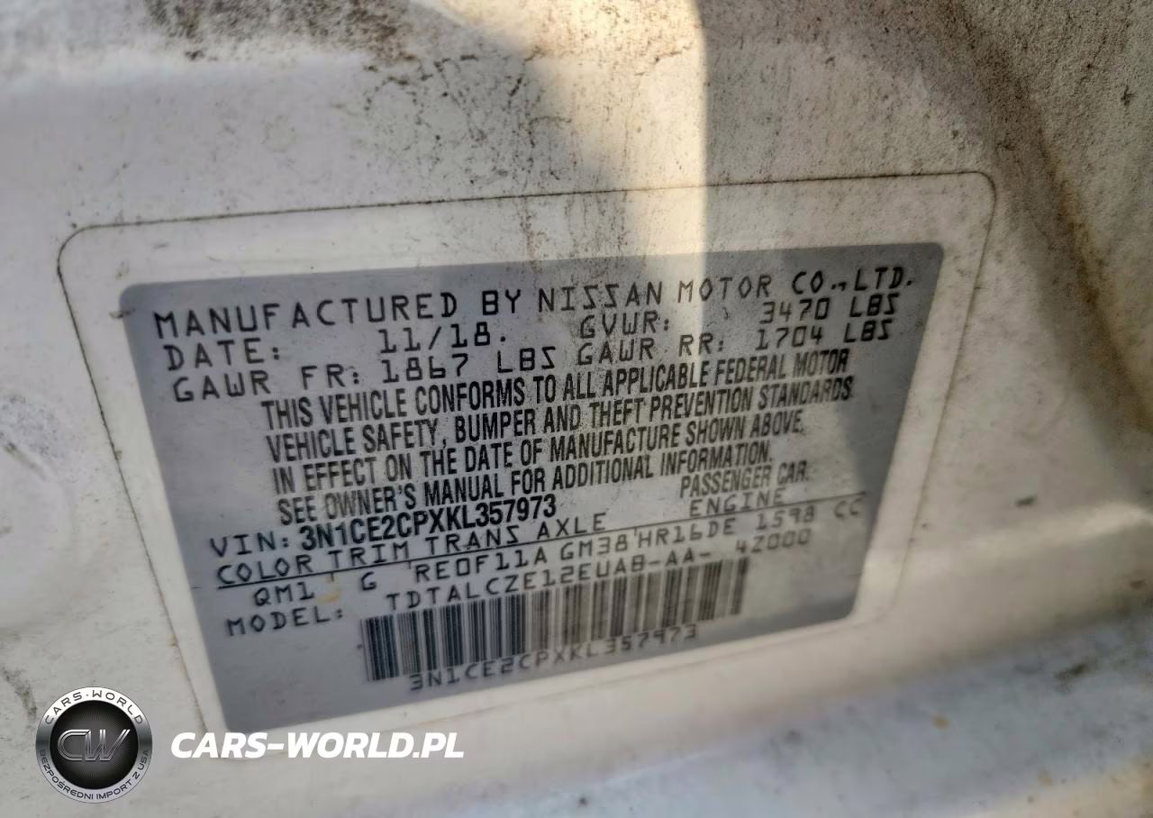 2019 Nissan Versa Note S VIN:3N1CE2CPXKL357973 - 12