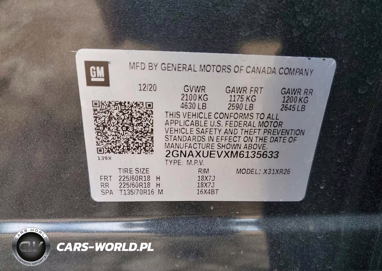 2021 Chevrolet Equinox Lt VIN:2GNAXUEVXM6135633 - 14