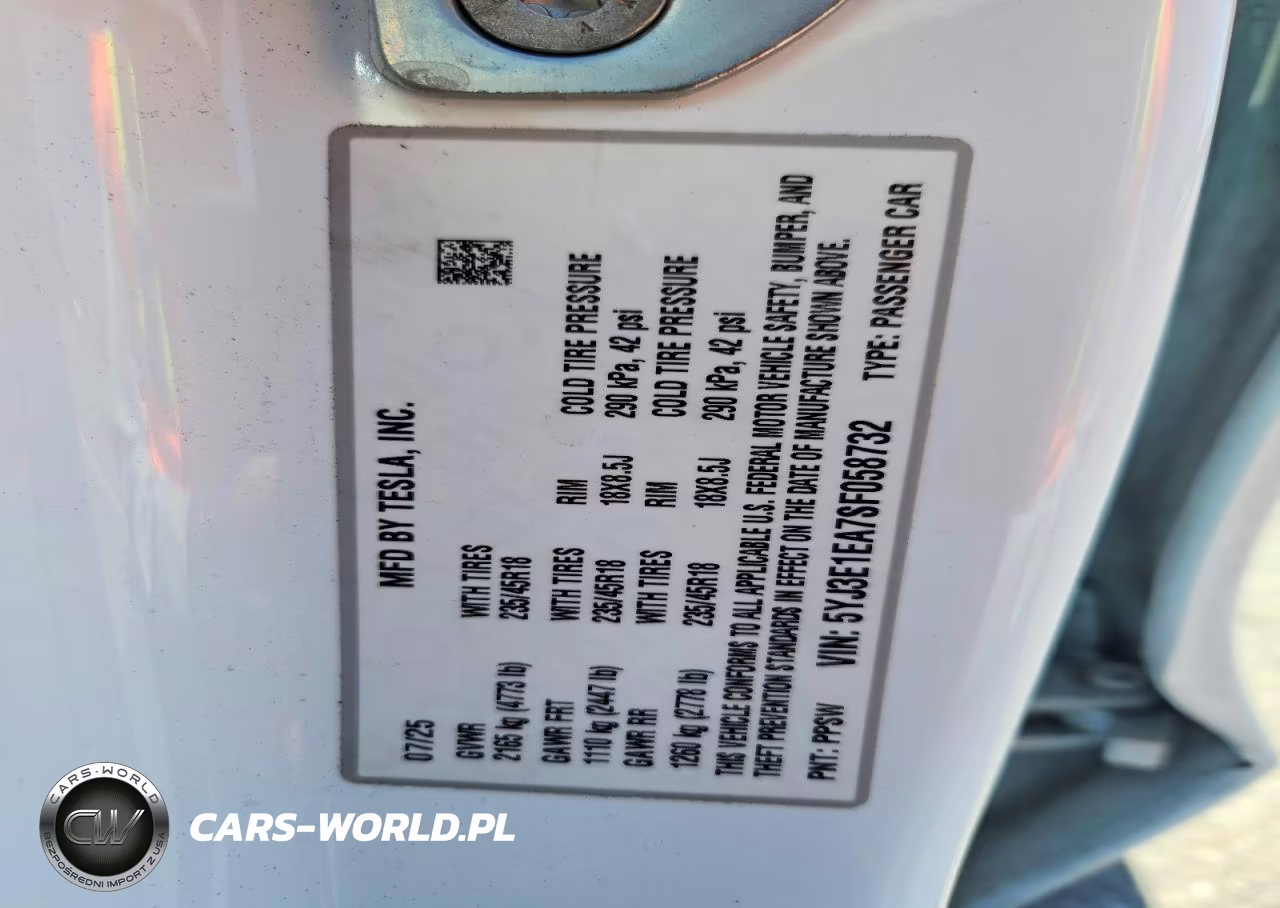 2025 Tesla Model 3 VIN:5YJ3E1EA7SF058732 - 12
