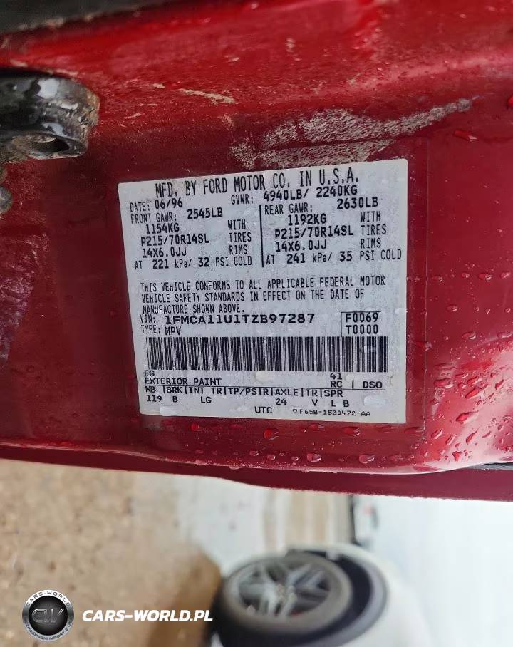 1996 Ford Aerostar VIN:1FMCA11U1TZB97287 - 13