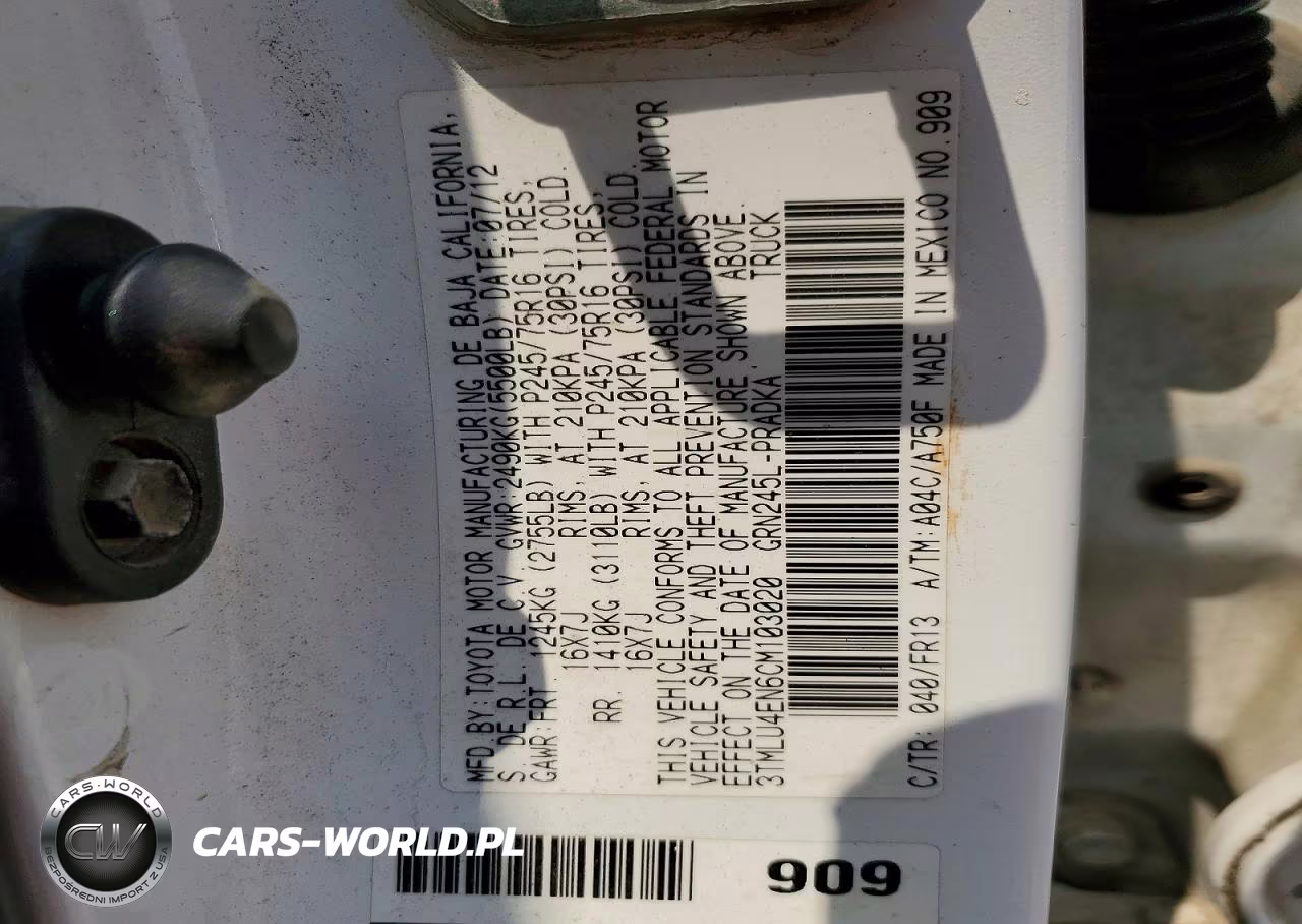 2012 Toyota Tacoma V6 VIN:3TMLU4EN6CM103020 - 12