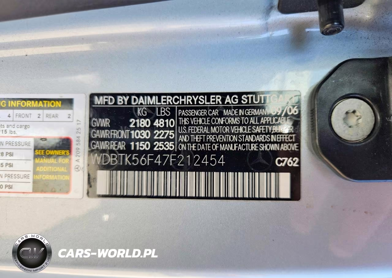 2007 Mercedes-Benz Clk 350 VIN:WDBTK56F47F212454 - 13