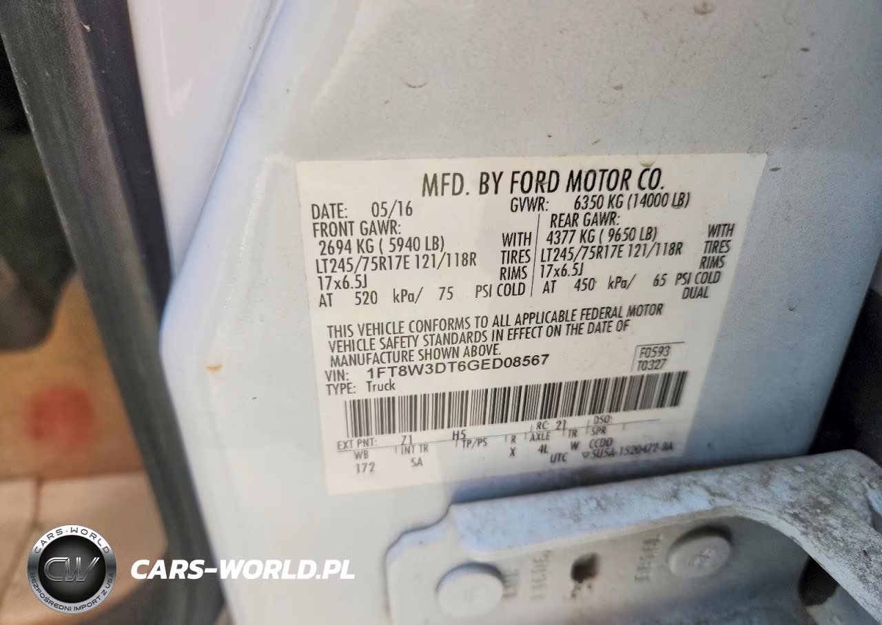 2016 Ford F350 Super Duty VIN:1FT8W3DT6GED08567 - 12