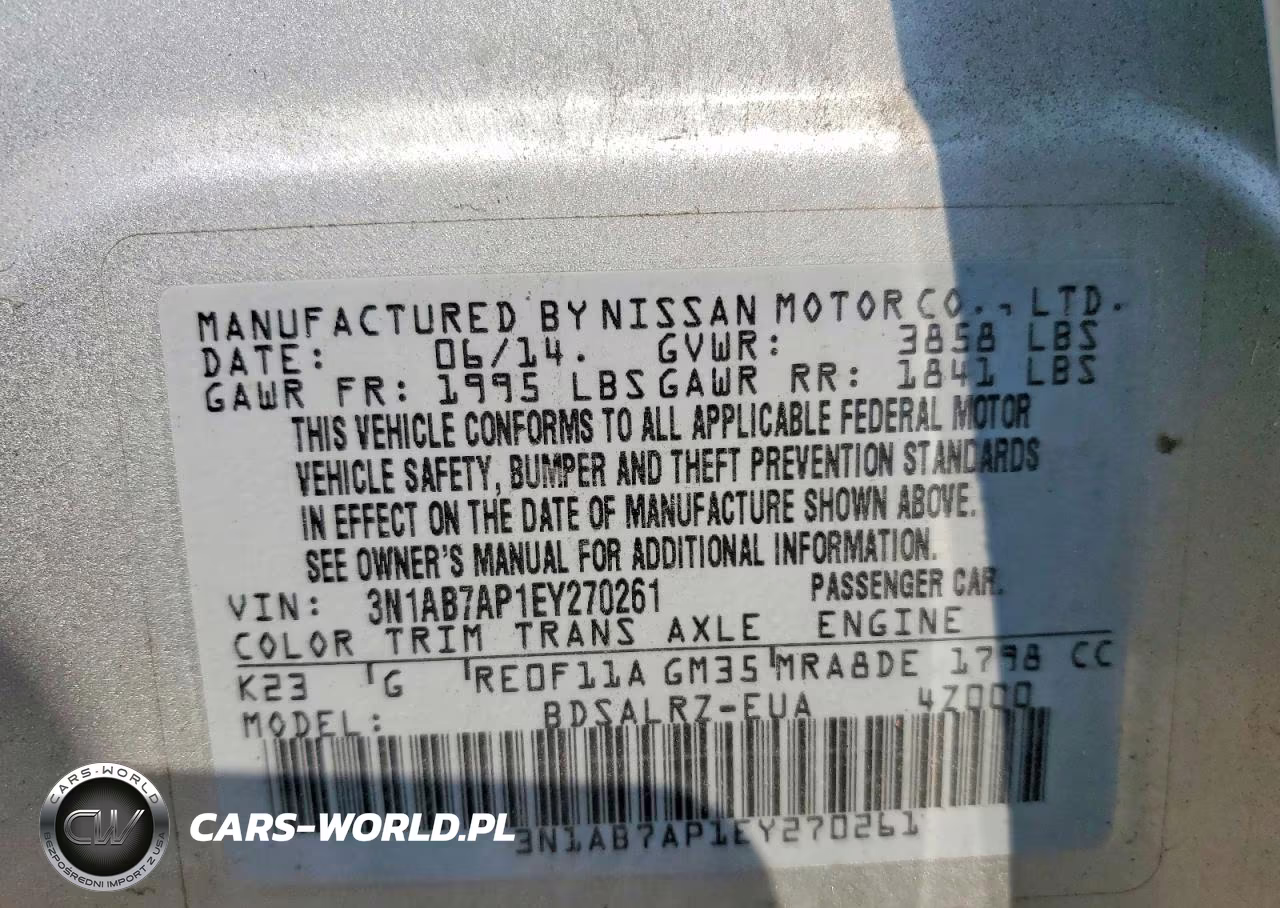 2014 Nissan Sentra Sr VIN:3N1AB7AP1EY270261 - 12