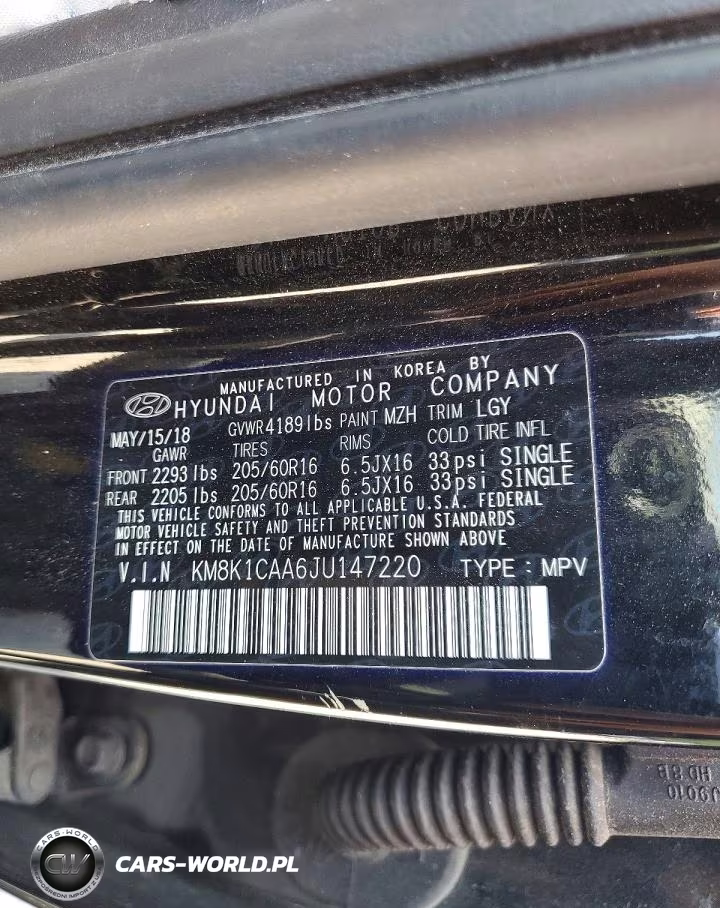 2018 Hyundai Kona Se VIN:KM8K1CAA6JU147220 - 12