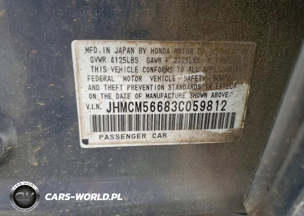 2003 Honda Accord Ex VIN:JHMCM56683C059812 - 12