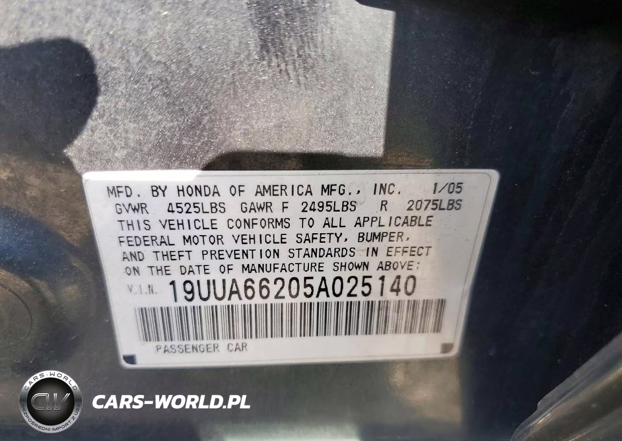 2005 Acura Tl VIN:19UUA66205A025140 - 12