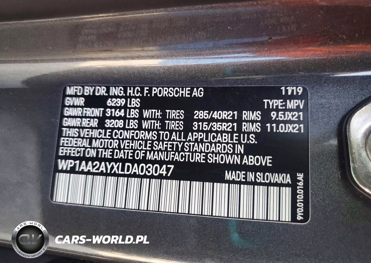 2020 Porsche Cayenne VIN:WP1AA2AYXLDA03047 - 13