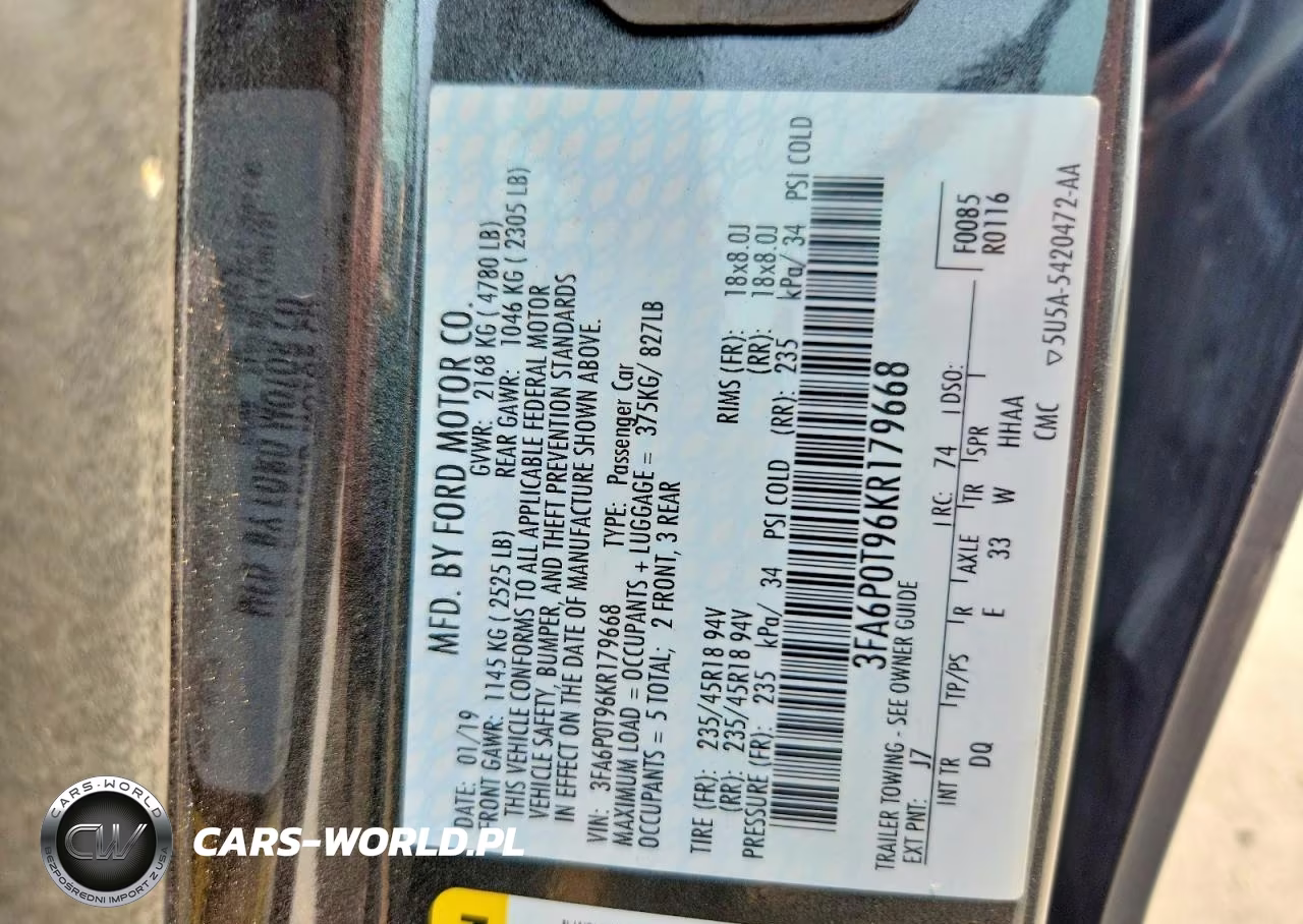 2019 Ford Fusion Se VIN:3FA6P0T96KR179668 - 12