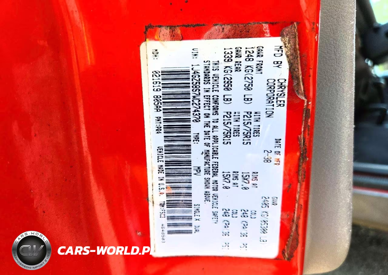 1998 Jeep Grand Cherokee Laredo VIN:1J4GZ58S7WC274370 - 13