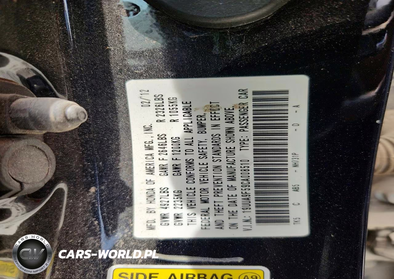 2012 Acura Tl VIN:19UUA9F59CA008510 - 12