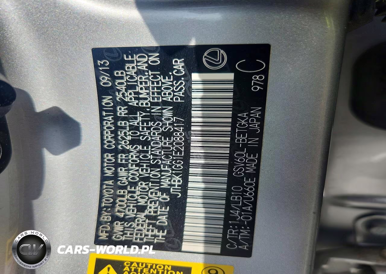 2014 Lexus Es 350 VIN:JTHBK1GG1E2088417 - 12