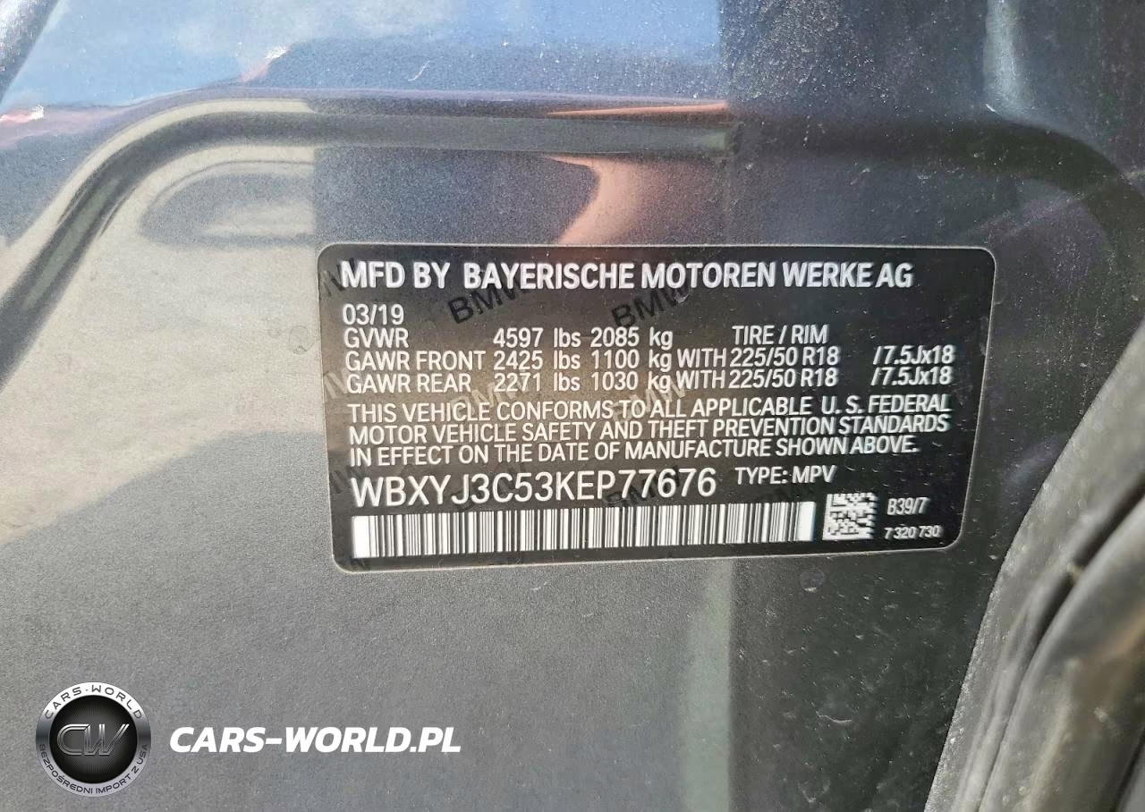 2019 BMW X2 Sdrive28I VIN:WBXYJ3C53KEP77676 - 13