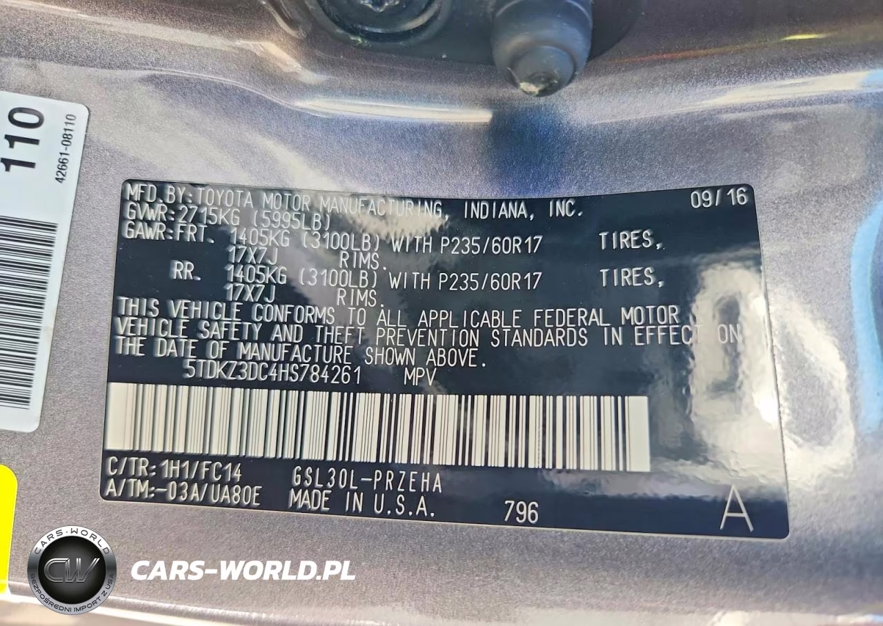 2017 Toyota Sienna Le VIN:5TDKZ3DC4HS784261 - 12
