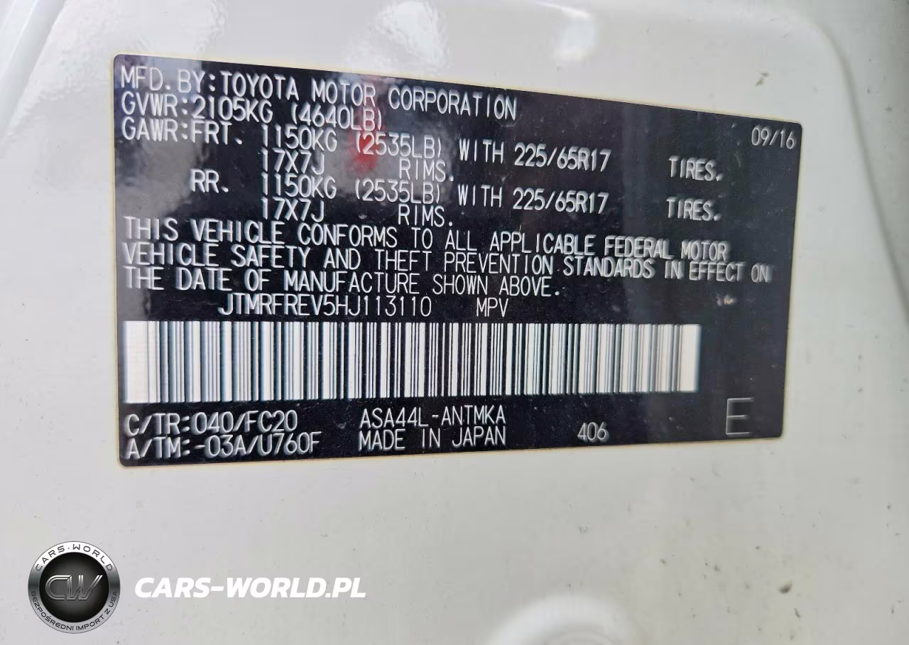 2017 Toyota Rav4 Xle VIN:JTMRFREV5HJ113110 - 12