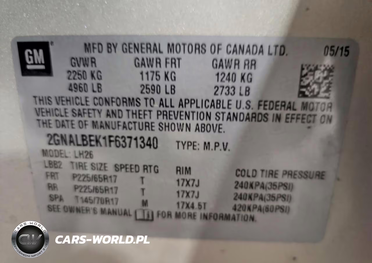 2015 Chevrolet Equinox Lt VIN:2GNALBEK1F6371340 - 12