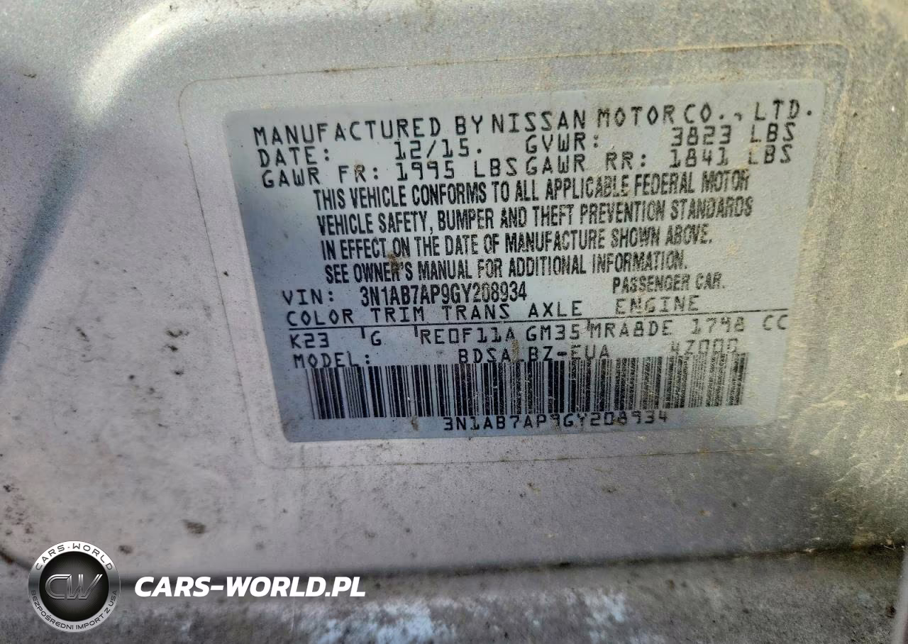 2016 Nissan Sentra S VIN:3N1AB7AP9GY208934 - 12