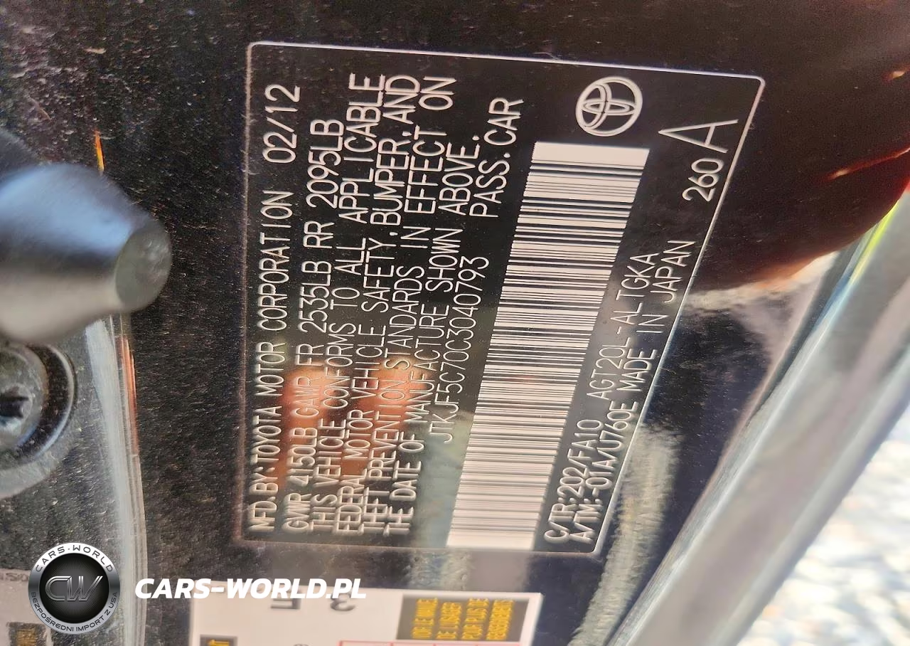 2012 Scion Tc Base VIN:JTKJF5C70C3040793 - 12