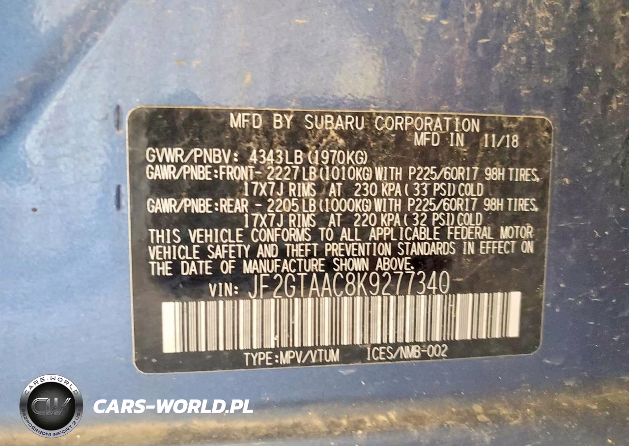 2019 Subaru Crosstrek VIN:JF2GTAAC8K9277340 - 13