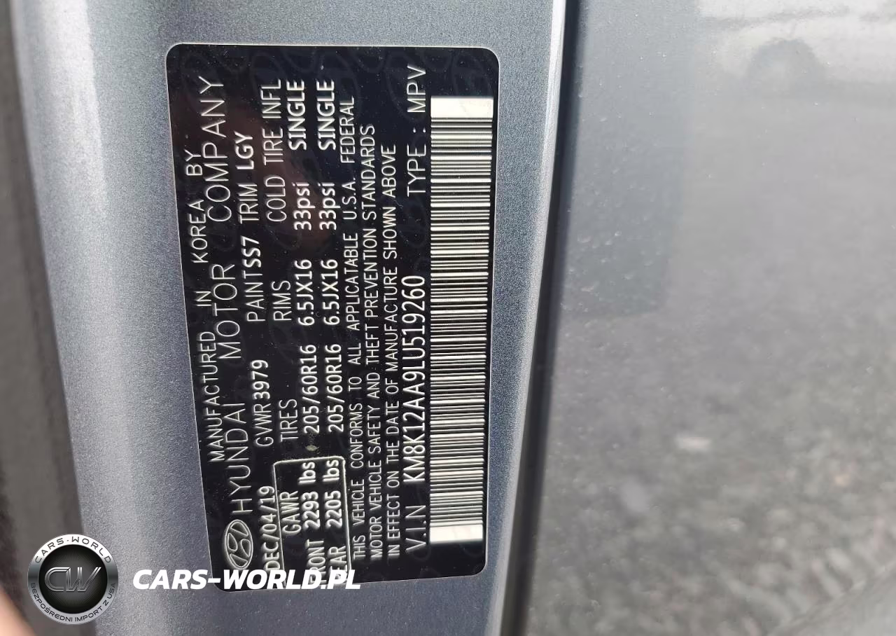 2020 Hyundai Kona Se VIN:KM8K12AA9LU519260 - 12