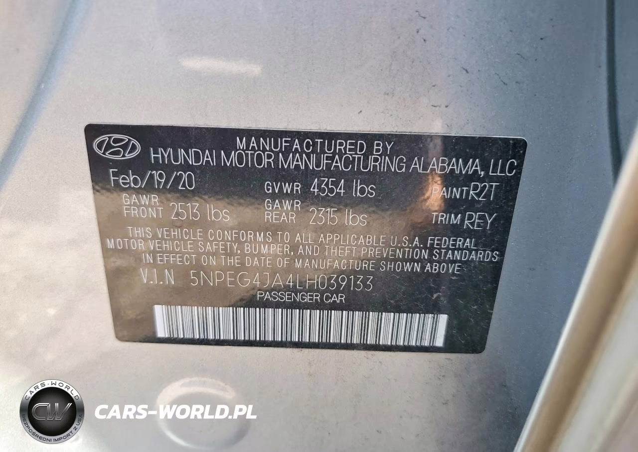 2020 Hyundai Sonata Se VIN:5NPEG4JA4LH039133 - 12
