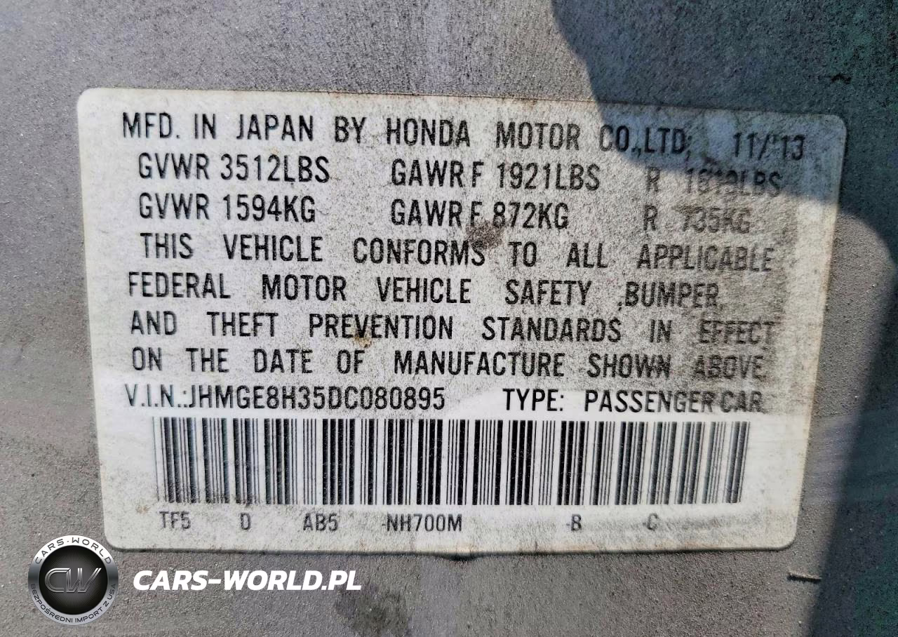 2013 Honda Fit VIN:JHMGE8H35DC080895 - 14