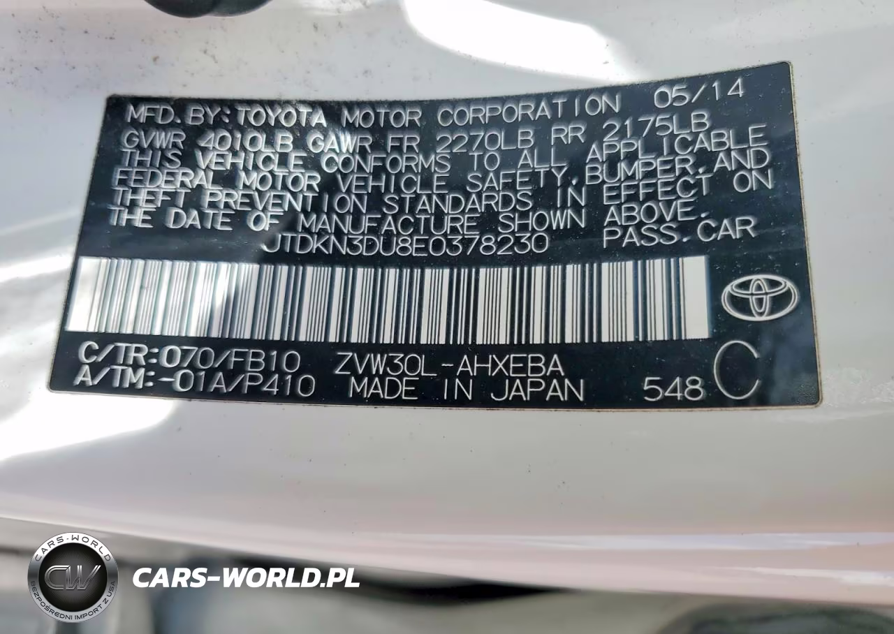 2014 Toyota Prius Three VIN:JTDKN3DU8E0378230 - 12