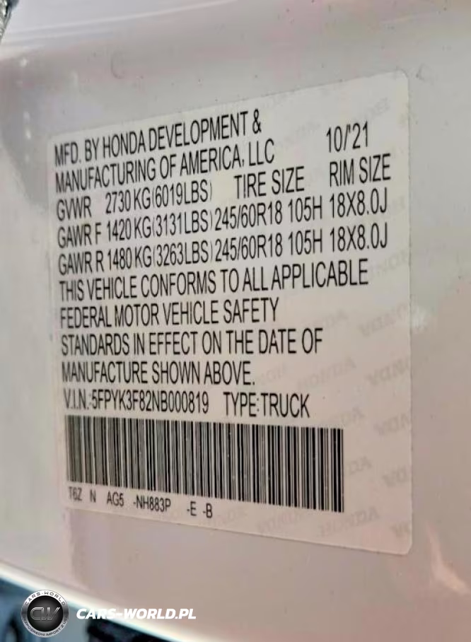 2022 Honda Ridgeline Black Edition VIN:5FPYK3F82NB000819 - 13