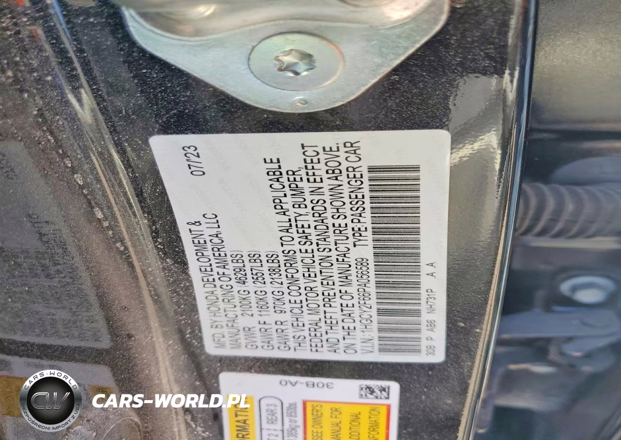 2023 Honda Accord Hybrid Exl VIN:1HGCY2F66PA056589 - 12