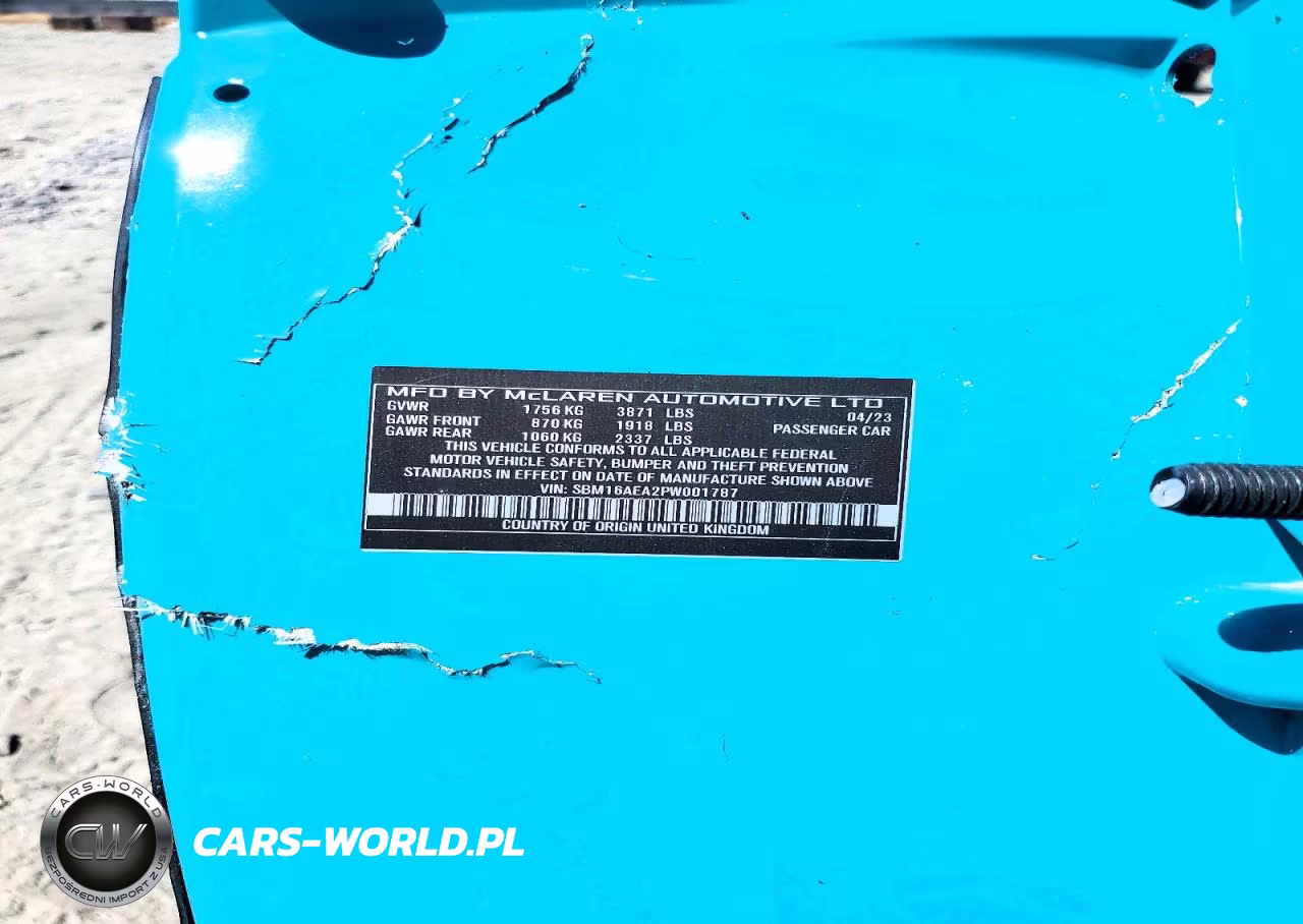 2023 MCLAREN AUTOMOTIVE ARTURA VIN:SBM16AEA2PW001787 - 12