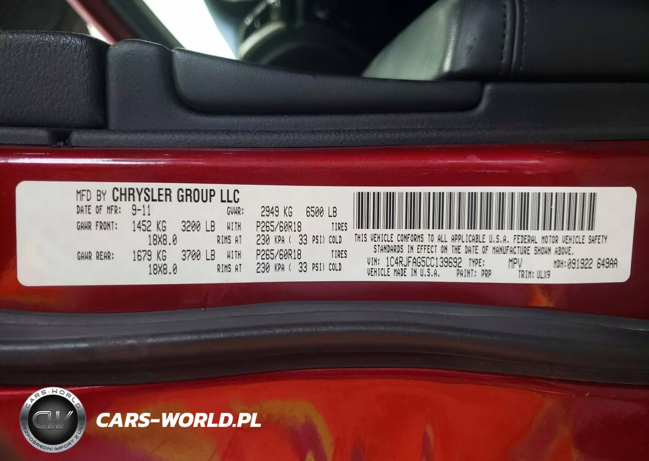2012 Jeep Grand Cherokee Laredo VIN:1C4RJFAG5CC139692 - 13