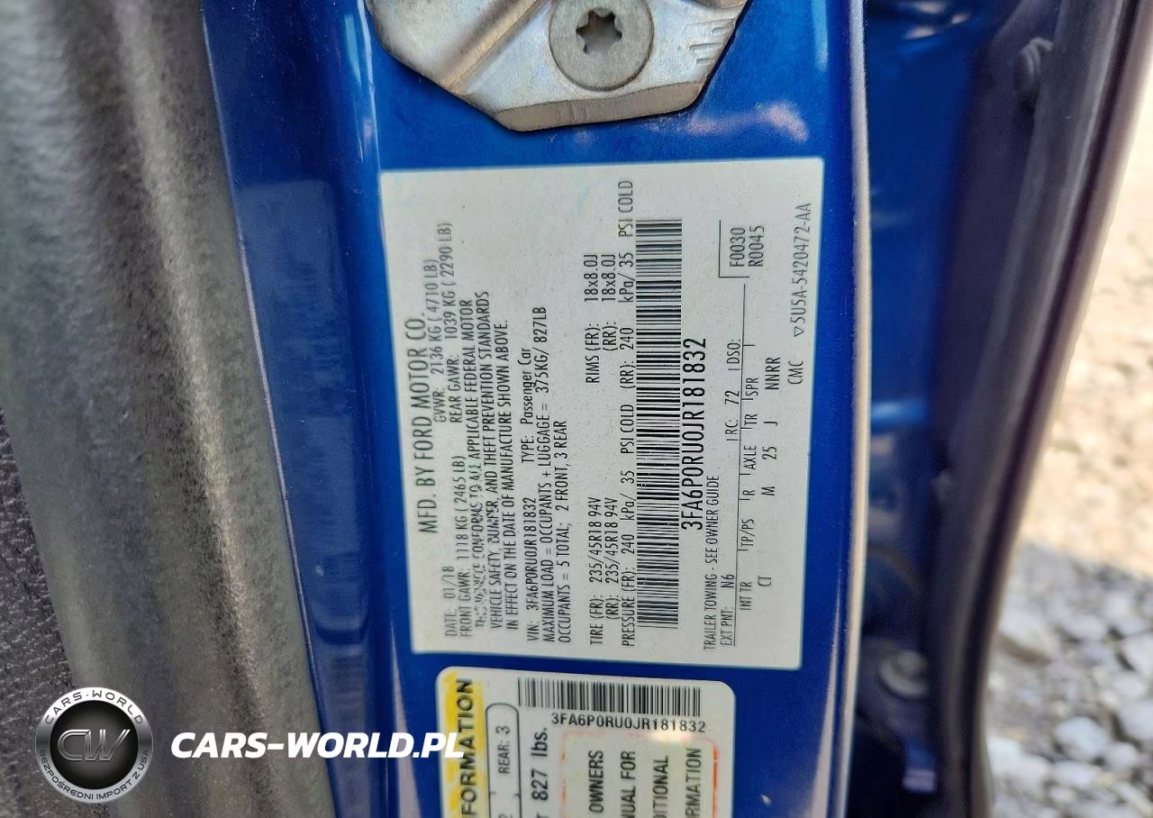 2018 Ford Fusion Titanium-Platinum Hev VIN:3FA6P0RU0JR181832 - 12