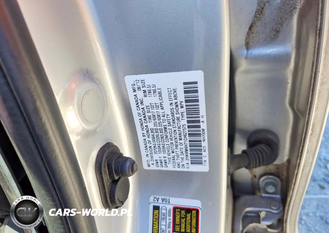 2012 Honda Cr-V Exl VIN:2HKRM4H71CH627575 - 13